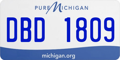 MI license plate DBD1809