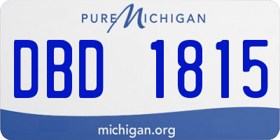 MI license plate DBD1815