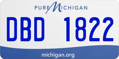 MI license plate DBD1822