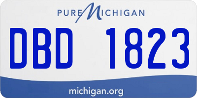 MI license plate DBD1823