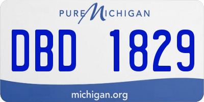 MI license plate DBD1829
