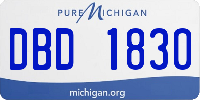 MI license plate DBD1830