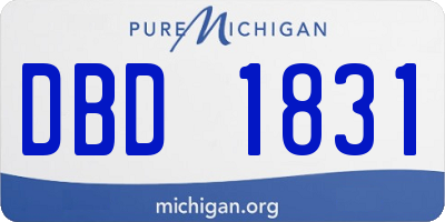 MI license plate DBD1831