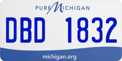 MI license plate DBD1832