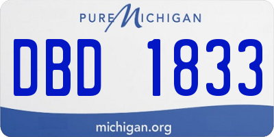 MI license plate DBD1833