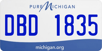 MI license plate DBD1835
