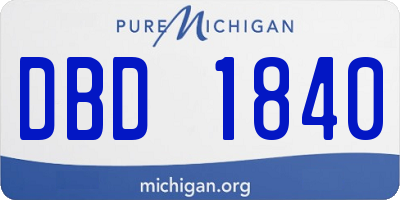MI license plate DBD1840