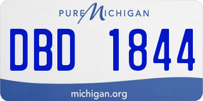 MI license plate DBD1844