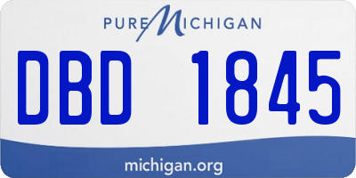MI license plate DBD1845