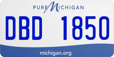 MI license plate DBD1850