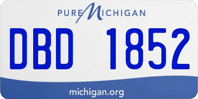 MI license plate DBD1852