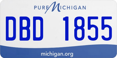 MI license plate DBD1855