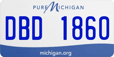 MI license plate DBD1860
