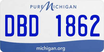 MI license plate DBD1862