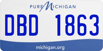 MI license plate DBD1863