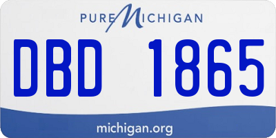 MI license plate DBD1865