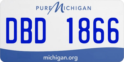MI license plate DBD1866
