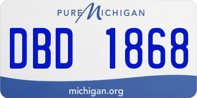 MI license plate DBD1868