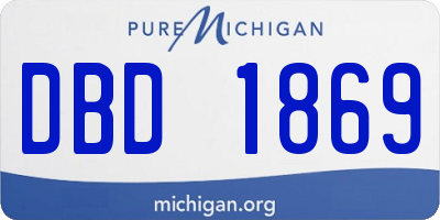 MI license plate DBD1869