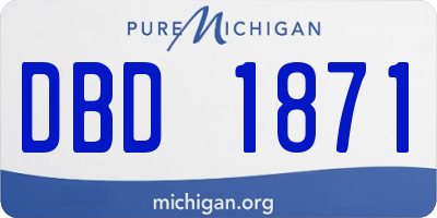 MI license plate DBD1871