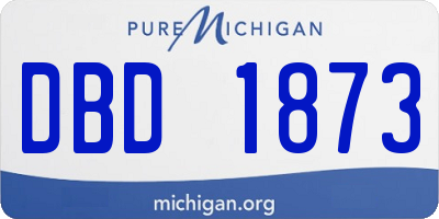 MI license plate DBD1873