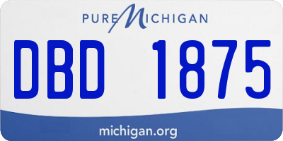 MI license plate DBD1875