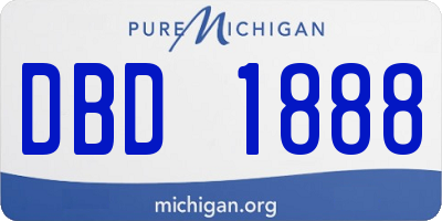 MI license plate DBD1888