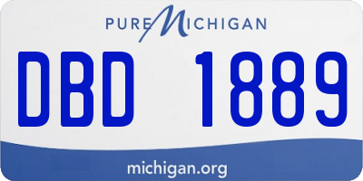 MI license plate DBD1889