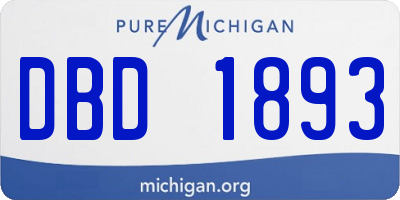 MI license plate DBD1893