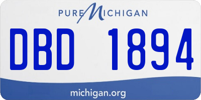 MI license plate DBD1894
