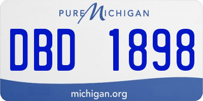 MI license plate DBD1898