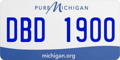 MI license plate DBD1900
