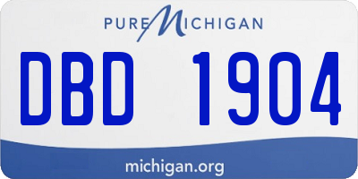 MI license plate DBD1904