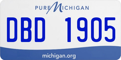 MI license plate DBD1905