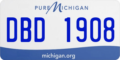 MI license plate DBD1908