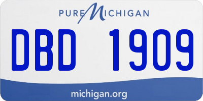 MI license plate DBD1909