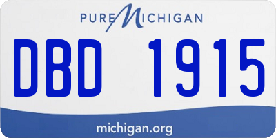 MI license plate DBD1915