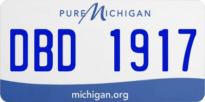 MI license plate DBD1917