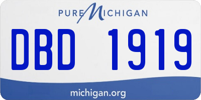 MI license plate DBD1919
