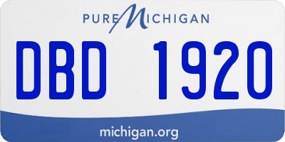 MI license plate DBD1920