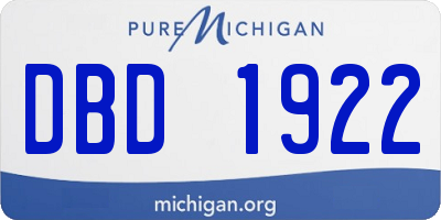 MI license plate DBD1922