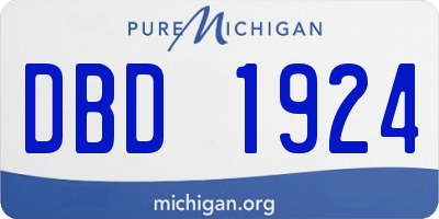 MI license plate DBD1924