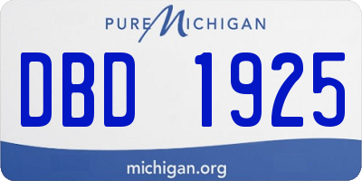 MI license plate DBD1925