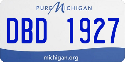 MI license plate DBD1927