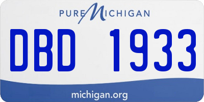MI license plate DBD1933