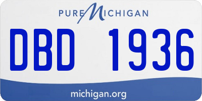 MI license plate DBD1936