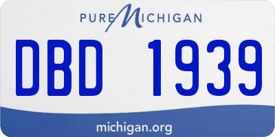 MI license plate DBD1939