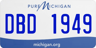 MI license plate DBD1949