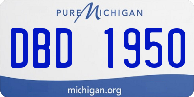 MI license plate DBD1950