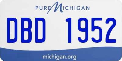 MI license plate DBD1952